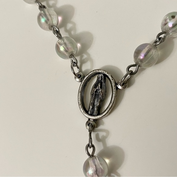 Vintage Crucifix Catholic Jesus Christian Cross Pendant Rosary Necklace - Picture 4 of 16